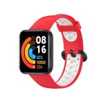 For Xiaomi Redmi Watch 2 Lite Δίχρωμη ζώνη ρολογιών σιλικόνης (κόκκινο+λευκό)