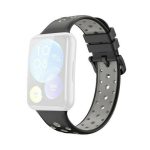 Breathable Dual Color Λουράκι Σιλικόνης Black / Grey (Huawei Watch Fit 2)
