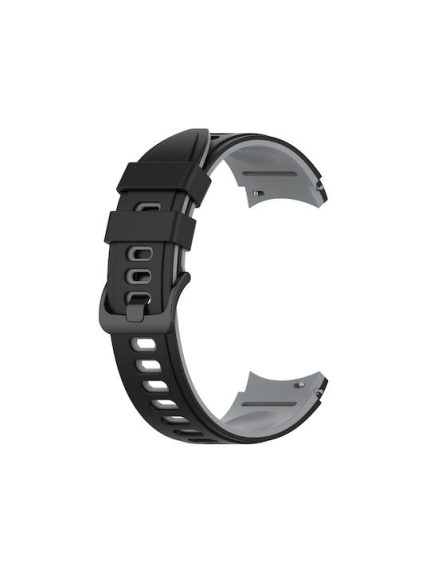For Samsung Galaxy Watch4 Classic 42mm / 46mm Two-color Silicone Strap Watch Band(Black Grey)