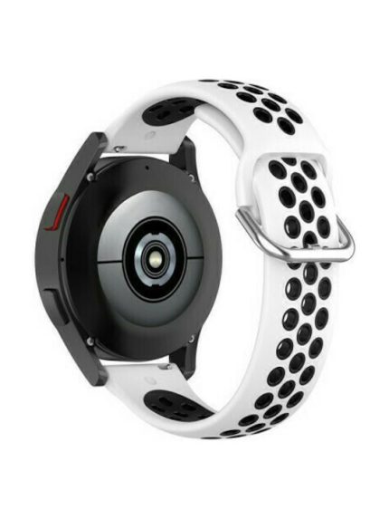 Two-Tone Λουράκι Σιλικόνης White / Black (Galaxy Watch4 / Watch4 Classic)