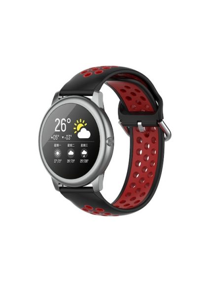 For Xiaomi Haylou Solar LS05 Two-tone Silicone Watch Band, Size: 22mm(Black Red)