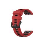 Για Garmin Fenix ​​7 22mm, δίχρωμη ζώνη ρολογιών σιλικόνης (κόκκινο μαύρο)