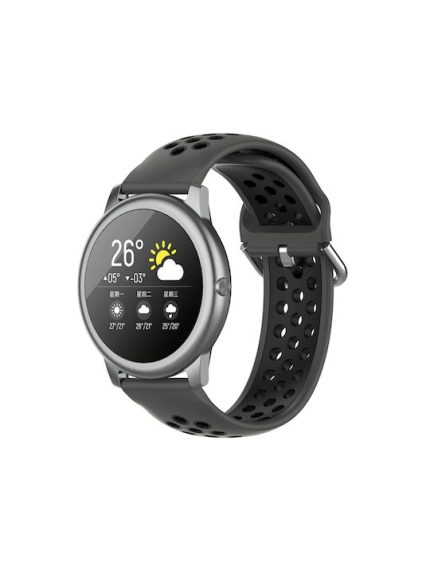 Για Xiaomi Haylou Solar LS05 Δίχρωμη ζώνη ρολογιών σιλικόνης, μέγεθος: 22 mm (μαύρο άνθρακα)Samsung galaxy watch 3 45mm, Samsung galaxy watch 46mm, Samsung gear S3, Huawei ρολόι GT 2e, Huawei ρολόι GT (42mm, 46mm), Huawei ρολόι GT2 46mm, glory honor Magic