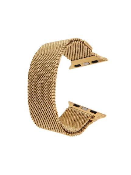 For Apple Watch Ultra 49mm / Series 8&7 45mm / SE 2&6&SE&5&4 44mm / 3&2&1 42mm Μιλανέζικο βρόχο μαγνητικό λουρί από ανοξείδωτο ατσάλι (ροζ χρυσό)