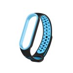 Για Xiaomi Mi Band 6 (CA8856) λουράκι ρολογιού σιλικόνης με τρύπες (ΜΠΛΕ+ΜΑΥΡΟ)