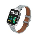 Για το Xiaomi Redmi Watch 2 Lite Γνήσια Δερμάτινη Μεταλλική Θήκη Ενσωματωμένη ζώνη ρολογιού (ανοιχτό γκρι)