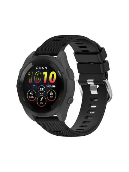 For Garmin Forerunner 265S 18mm Solid Color Silicone Watch Band(Black)