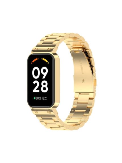 For Redmi Band 2 Three-bead Steel Watch Band(Gold)