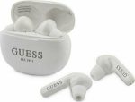 Guess GUTWS1CWH In-ear Bluetooth Handsfree Ακουστικά με Θήκη Φόρτισης Λευκά