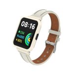 Για Xiaomi Redmi Watch 2 Γνήσια Δερμάτινη Μεταλλική Θήκη Ενσωματωμένη ζώνη ρολογιού (Ζεστή Λευκή + Θήκη Ιβουάρ)