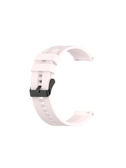 For Huawei Watch GT 2 46mm Silicone Watch Band with Black Buckle(Quicksand Pink)