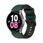 For Samsung Galaxy Watch5 44mm / 40mm Silicone Leather Black Buckle Watch Band, Size:S(Olive Green)