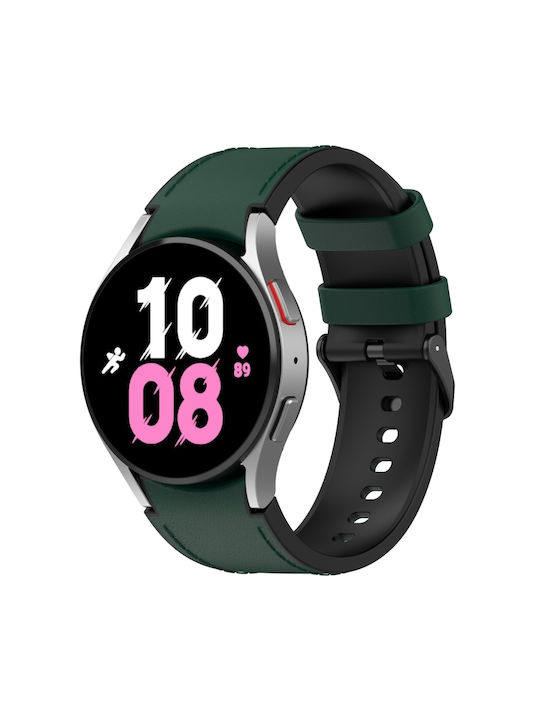 94aae6c3-6341-42e9-8b28-5f66d99e5a4f_0.jpg For Samsung Galaxy Watch5 44mm / 40mm Silicone Leather Black Buckle Watch Band, Size:S(Olive Green) - Image 1