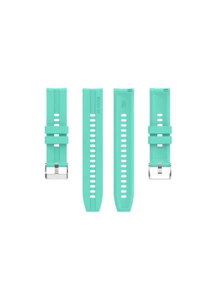 For Huawei Watch GT 2 42mm Silicone Watch Band with Silver Buckle(Aurora Blue)