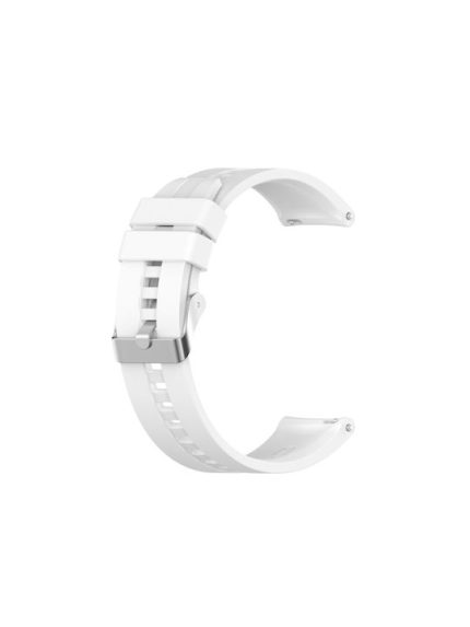 Για Amazfit GTS 2e / GTS 2 Ανταλλακτικό λουράκι σιλικόνης 20mm με ασημί αγκράφα (Λευκό)For Amazfit GTS 4   For Amazfit GTS 3   For Amazfit GTS 2E   For Amazfit GTS 2 Mini   For Amazfit GTS 2   For Amazfit GTS   For Amazfit GTR 42mm   For Amazfit Pop Pro