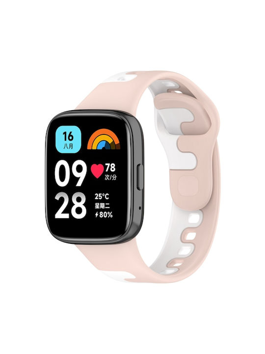 96eb04ff-f2a6-42b1-b1e1-fd89d78ee4c6_0.jpg For Redmi Watch 3 Active Stitching Band σιλικόνης δύο χρωμάτων (ροζ λευκό) - Image 1