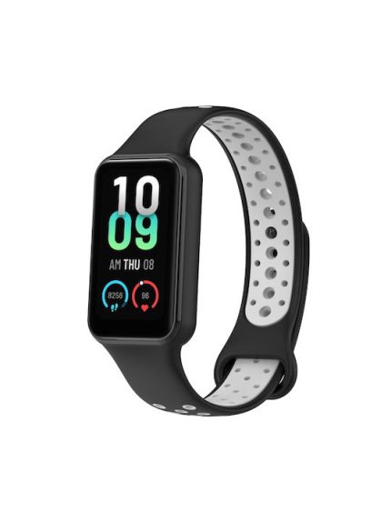 For Redmi Band 2 Loop Two-Color Breathable Silicone Watch Band ( ΜΑΥΡΟ + ΓΚΡΙ )