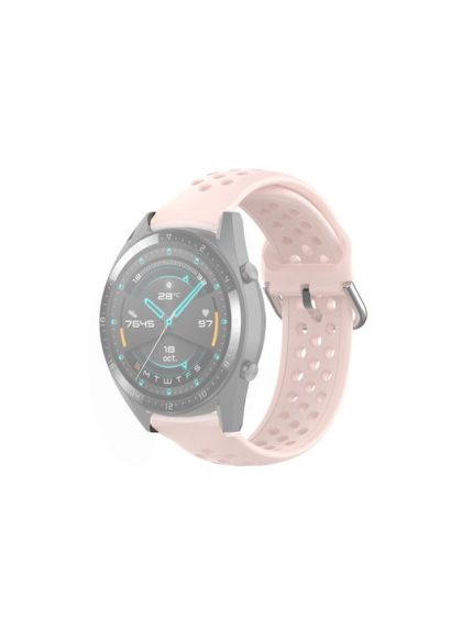 Για Huawei Watch GT 46mm / 42mm / GT2 46mm κούμπωμα 22mm μονόχρωμο Αθλητικό λουράκι ρολογιού καρπού (ροζ)