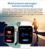 T100Plus 1.75 inch Color Screen Smart Watch, IP67 Waterproof,Support Body Temperature Test/Bluetooth Call/Heart Rate Monitoring/Blood Pressure Monitoring/Blood Oxygen Monitoring/Sleep Monitoring(Black) - Image 5
