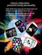 T100Plus 1.75 inch Color Screen Smart Watch, IP67 Waterproof,Support Body Temperature Test/Bluetooth Call/Heart Rate Monitoring/Blood Pressure Monitoring/Blood Oxygen Monitoring/Sleep Monitoring(Black) - Image 8