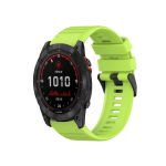 For Garmin Fenix 7X 26mm Horizontal Texture Silicone Watch Band with Removal Tool(Lime Green)