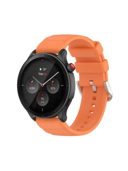 Για Amazfit GTR 4 λουράκι ρολογιού σιλικόνης 22 mm (πορτοκαλί)