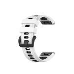 Για Garmin Fenix ​​7S 20mm Δίχρωμη ζώνη ρολογιών σιλικόνης (λευκό μαύρο)