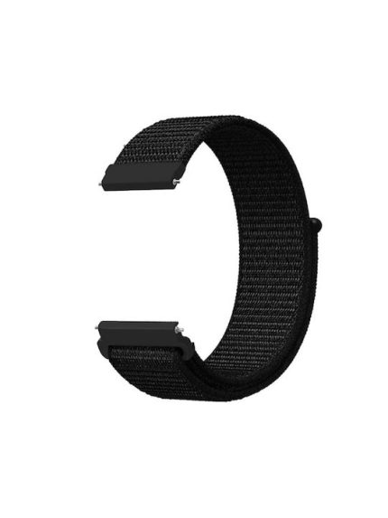 Για Samsung Galaxy Watch 46mm Nylon Braided Watch Band (Σκούρο Μαύρο)