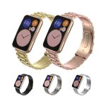 For Huawei Watch Fit Three-beads Metal Watch Band(Titanium Grey)