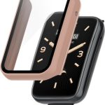 Για Xiaomi Mi Band 7 Pro PC+ σκληρυμένη μεμβράνη Πλήρως κλειστή προστατευτική θήκη ρολογιού (ροζ)