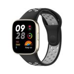 For Xiaomi Redmi Watch 3  Sports Band σιλικόνης δύο χρωμάτων (Μαύρο+Γκρι)