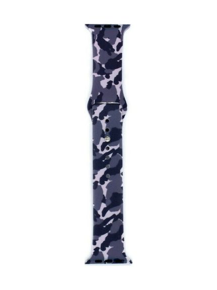 SILICONE ΛΟΥΡΑΚΙ ΓΙΑ APPLE WATCH ΓΚΡΙ ΜΕ ΣΧΕΔΙΟ ARMY 42-44-45MM