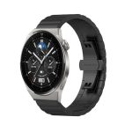 For Huawei Watch GT 3 Pro 46mm 22mm One Bead Butterfly Buckle Metal Steel Watch Band   ΜΑΥΡΟ