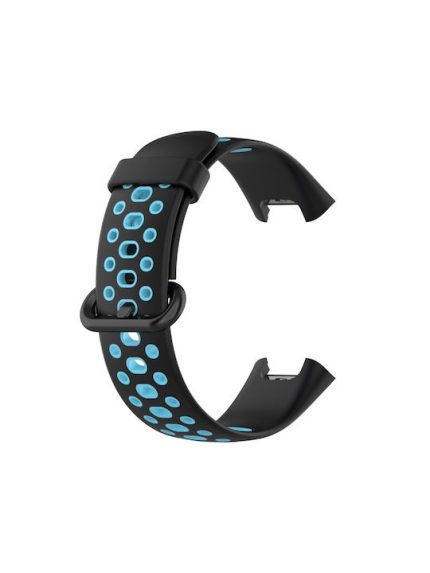 For Xiaomi Redmi Watch 2 Lite Ζώνη ρολογιών σιλικόνης δύο χρωμάτων (Μαύρο+Μπλε)