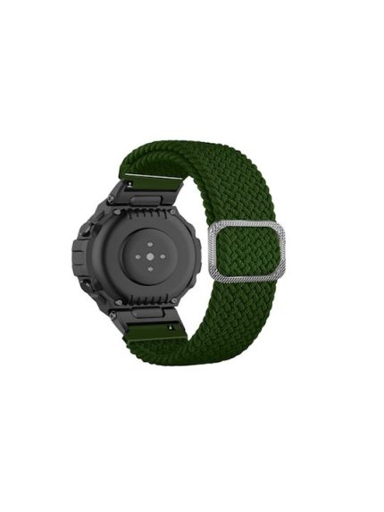 For Amazfit T-Rex / T-Rex Pro / Ares Adjustable Buckle Braided Nylon Watch Band ( Green)