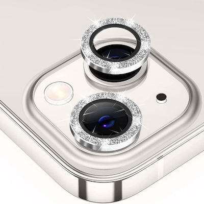 9fcc0e03-2558-49e9-a08b-dcab00c18781_0.jpg For iPhone 14 / 14 Plus ENKAY Glitter Rear Lens Aluminium Alloy Tempered Glass Film(Silver) - Image 1