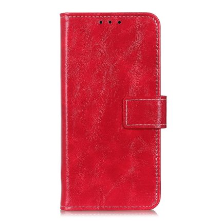 For OPPO Realme C21 Retro Crazy Horse Texture Horizontal Flip Leather Case with Holder & Card Slots & Photo Frame & Wallet(Red)