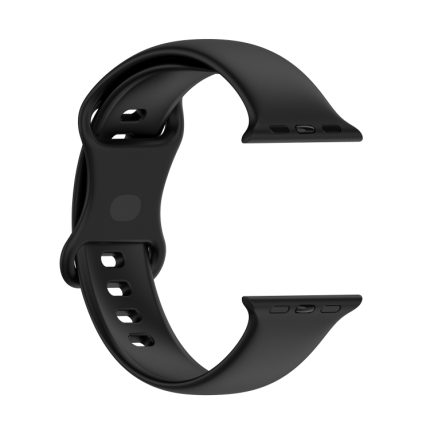 Silicone Watch Band, Size: Small Code For Apple Watch Ultra 49mm&Watch Ultra 2 49mm / Series 9&8&7 45mm / SE 3&SE 2&6&SE&5&4 44mm / 3&2&1 42mm(Black)