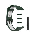For Huawei Band 6 / Honor Band 6 Universal Two-color Breathable Silicone Watch Band(Dark Green White