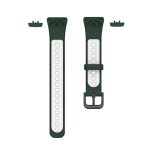 For Huawei Band 6 / Honor Band 6 Universal Two-color Breathable Silicone Watch Band(Dark Green White - Image 2
