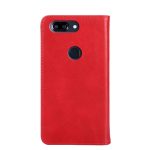 For OnePlus 5T Non-Magnetic Retro Texture Horizontal Flip Leather Case with Holder & Card Slots & Wallet(Red) - Image 4