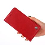 For OnePlus 5T Non-Magnetic Retro Texture Horizontal Flip Leather Case with Holder & Card Slots & Wallet(Red) - Image 3