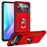 For Xiaomi Poco X4 Pro 5G Shockproof TPU + PC Phone Case with 360 Degrees Rotating Holder(Red) - Image 5