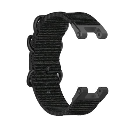 For Amazfit T-Rex / T-Rex Pro / Ares Three-ring Black Buckle Nylon Watch Band(Black)