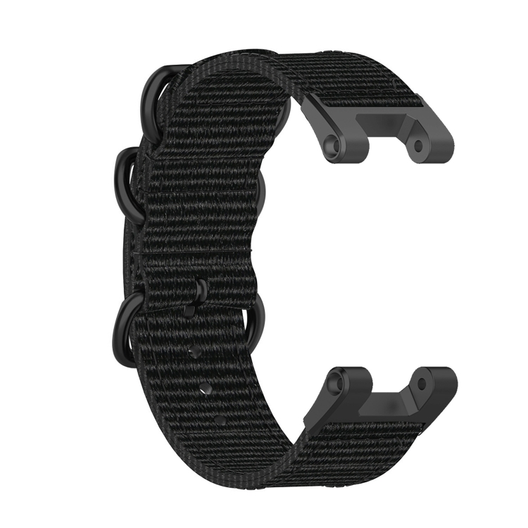 EDA003570801A_1 For Amazfit T-Rex / T-Rex Pro / Ares Three-ring Black Buckle Nylon Watch Band(Black) - Image 1