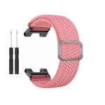 For Amazfit T-Rex / T-Rex Pro / Ares Adjustable Buckle Braided Nylon Watch Band (Pink)