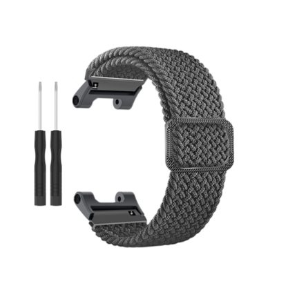 For Amazfit T-Rex / T-Rex Pro / Ares Adjustable Buckle Braided Nylon Watch Band (Grey)