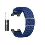 For Amazfit T-Rex / T-Rex Pro / Ares Adjustable Buckle Braided Nylon Watch Band (Blue)
