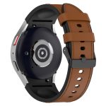For Samsung Galaxy Watch5 44mm / 40mm Silicone Leather Black Buckle Watch Band, Size:L(Brown) - Image 2