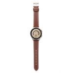 For Realme Watch 3/Amazfit GTR4/4 Pro Universal Grooved Genuine Leather Watch Band(Brown)
